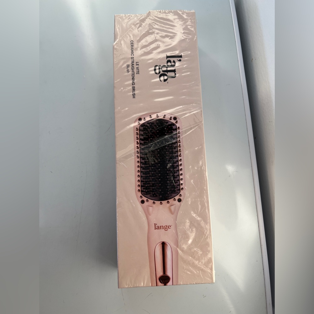 NIB L'ange Le Vite Hair Brush Straightener Blush Rose Lange Thermal Ion Ceramic